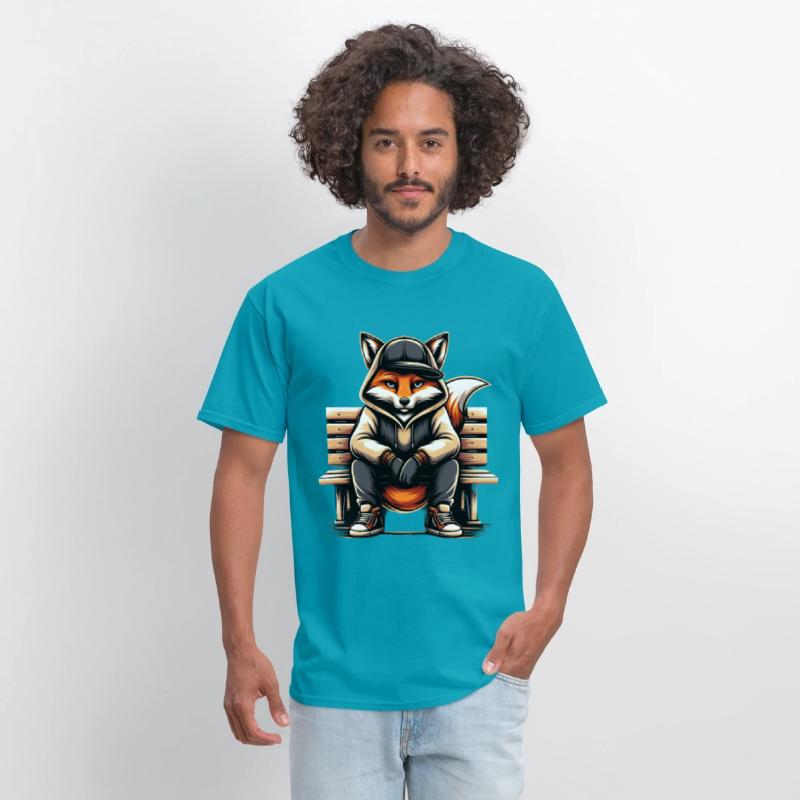 A Cartoon Fox Sitting On A Park Bench