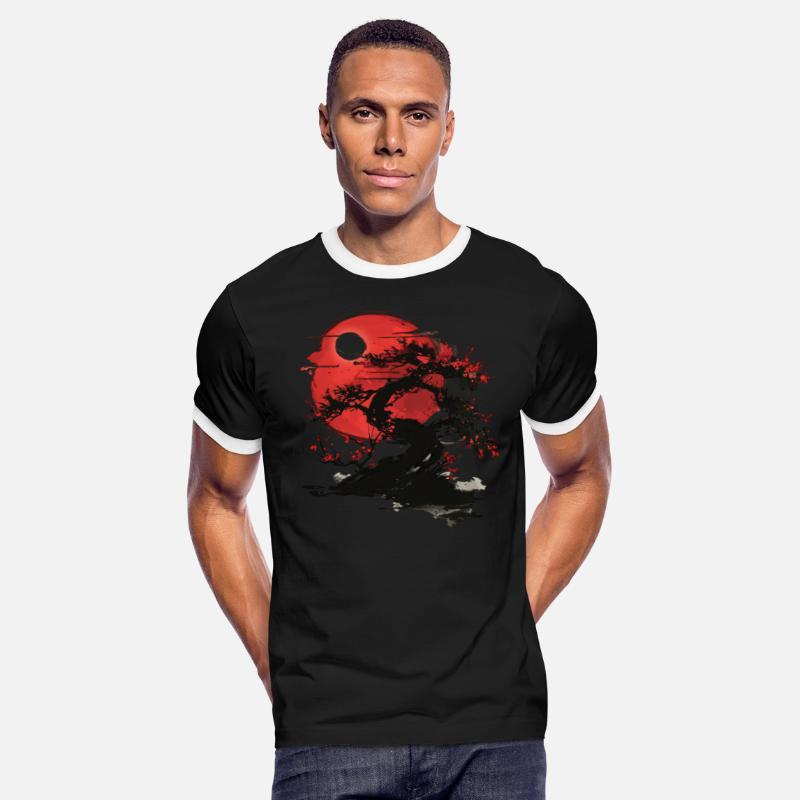 Japanese Tree Buddhism Red Moon Aesthetic