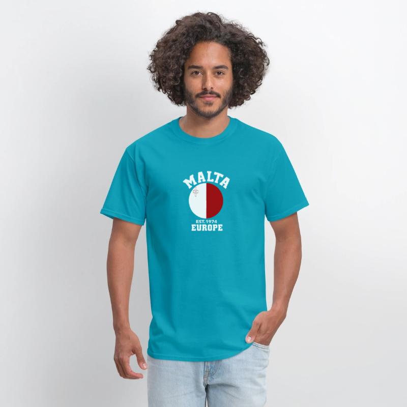 Malta Europe Est 1974 Patriotic Flag T Shirt