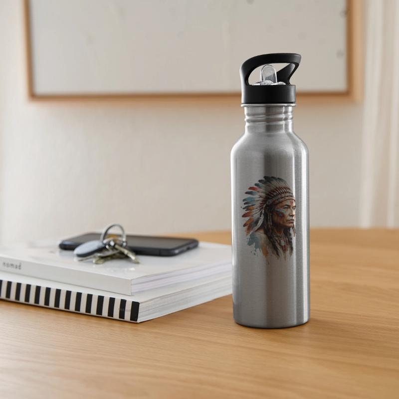 NATIVE AMERICAN INDIAN WITH FEATHERS HEADDRESS