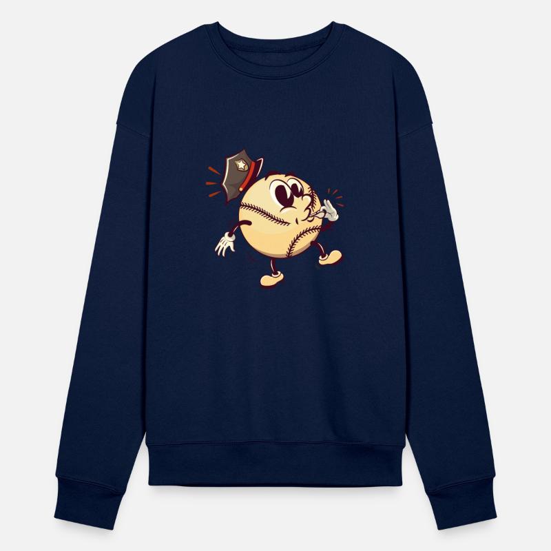 police baseball cartoon blowing a whistle