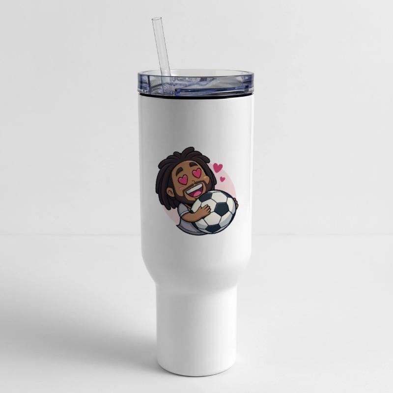 Soccer cartoon brunette man face in love