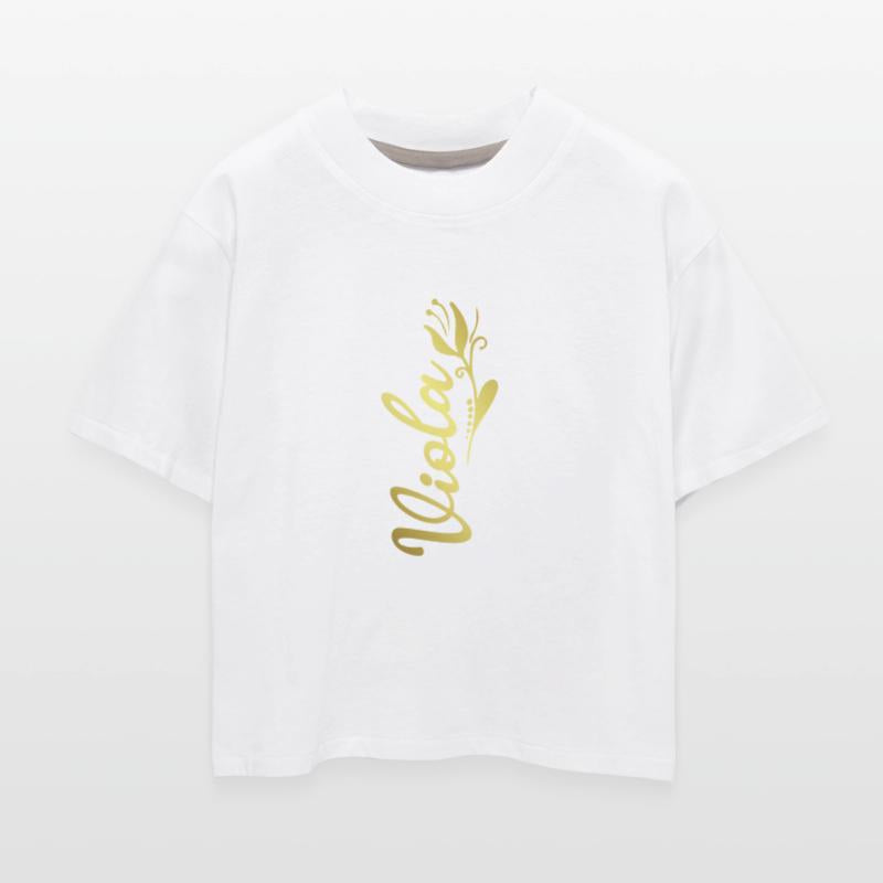 Viola Name Faux Gold Tulip Flourish