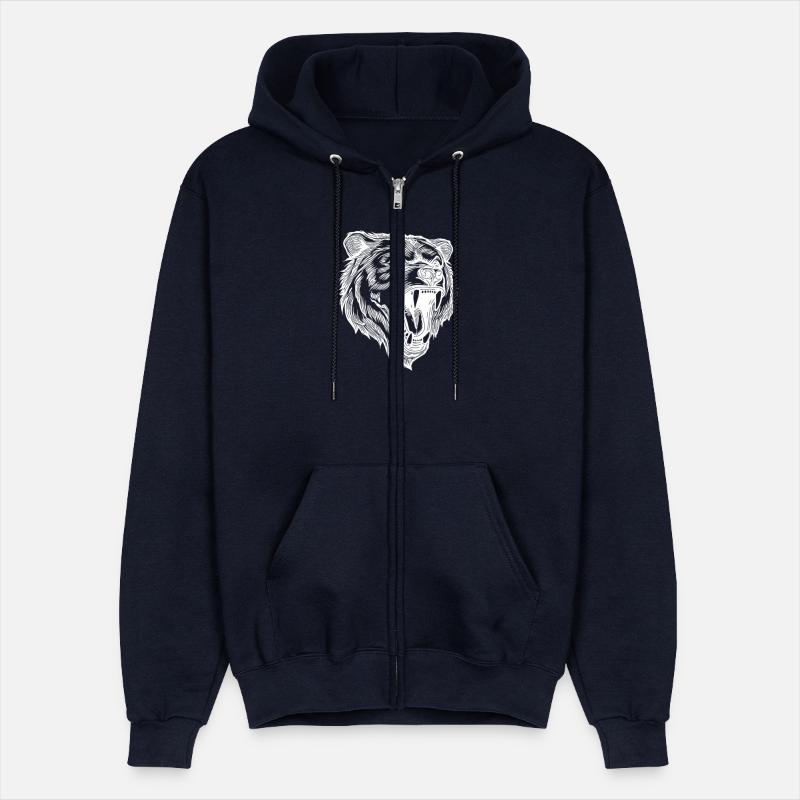 Wild Evil Bear Head With Sharp Teeth