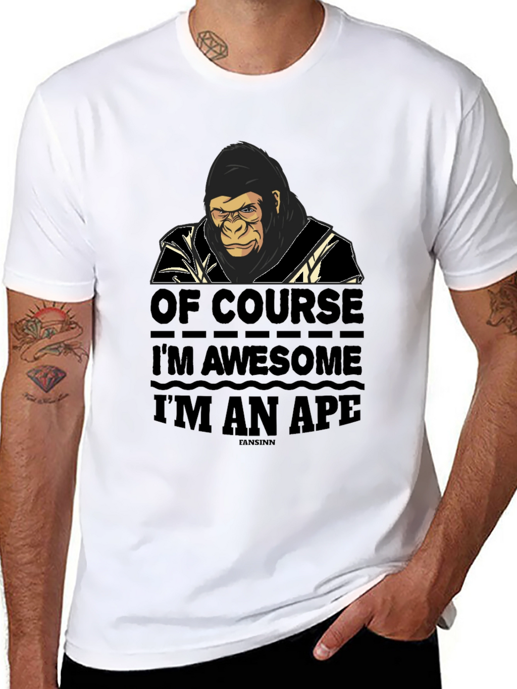 Awesome Ape Graphic Tee - Mens Black T-Shirt