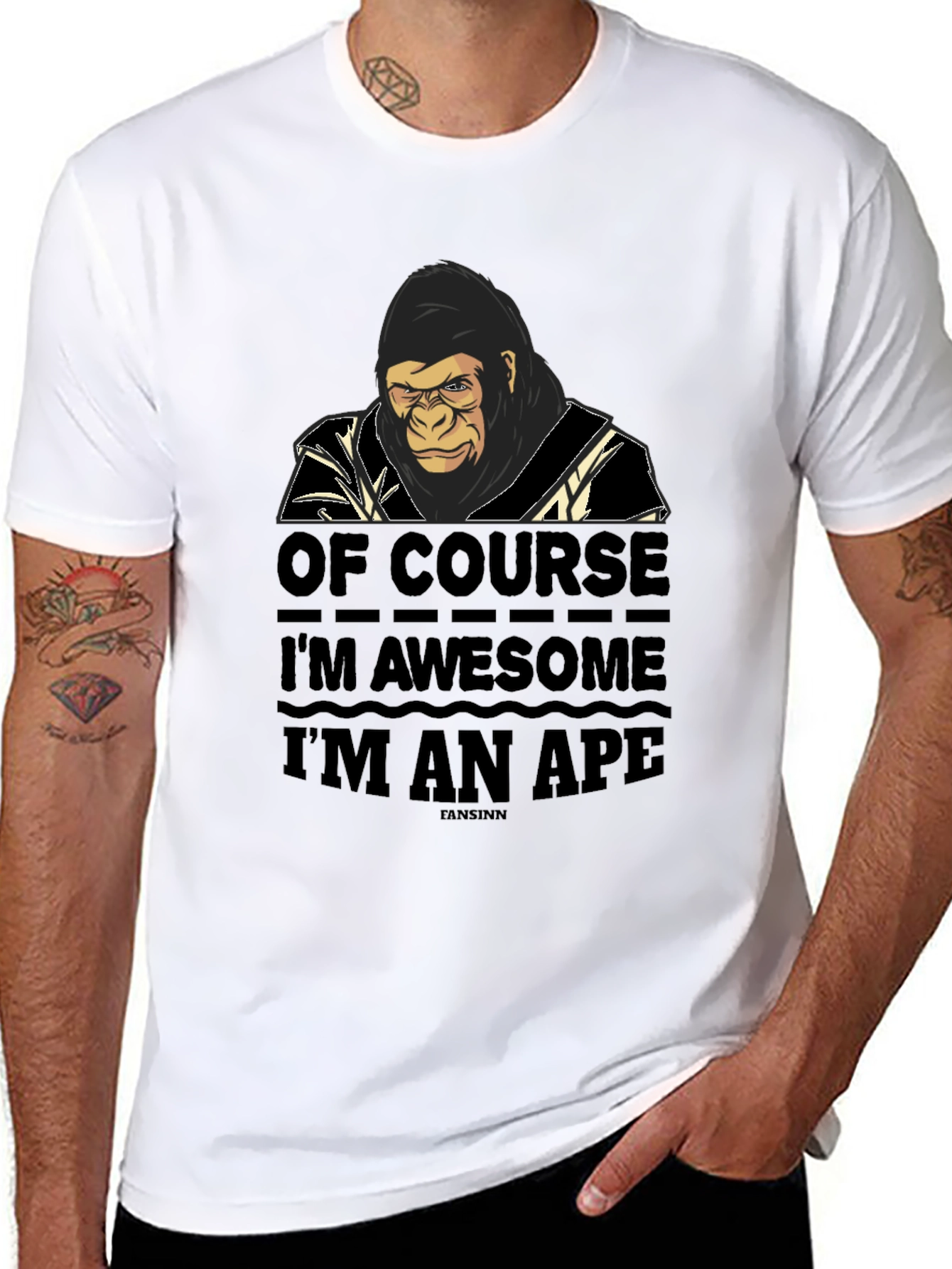 Awesome Ape Graphic Tee - Mens Black T-Shirt