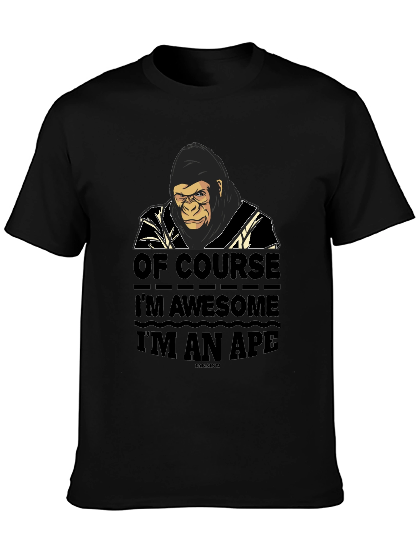 Awesome Ape Graphic Tee - Mens Black T-Shirt