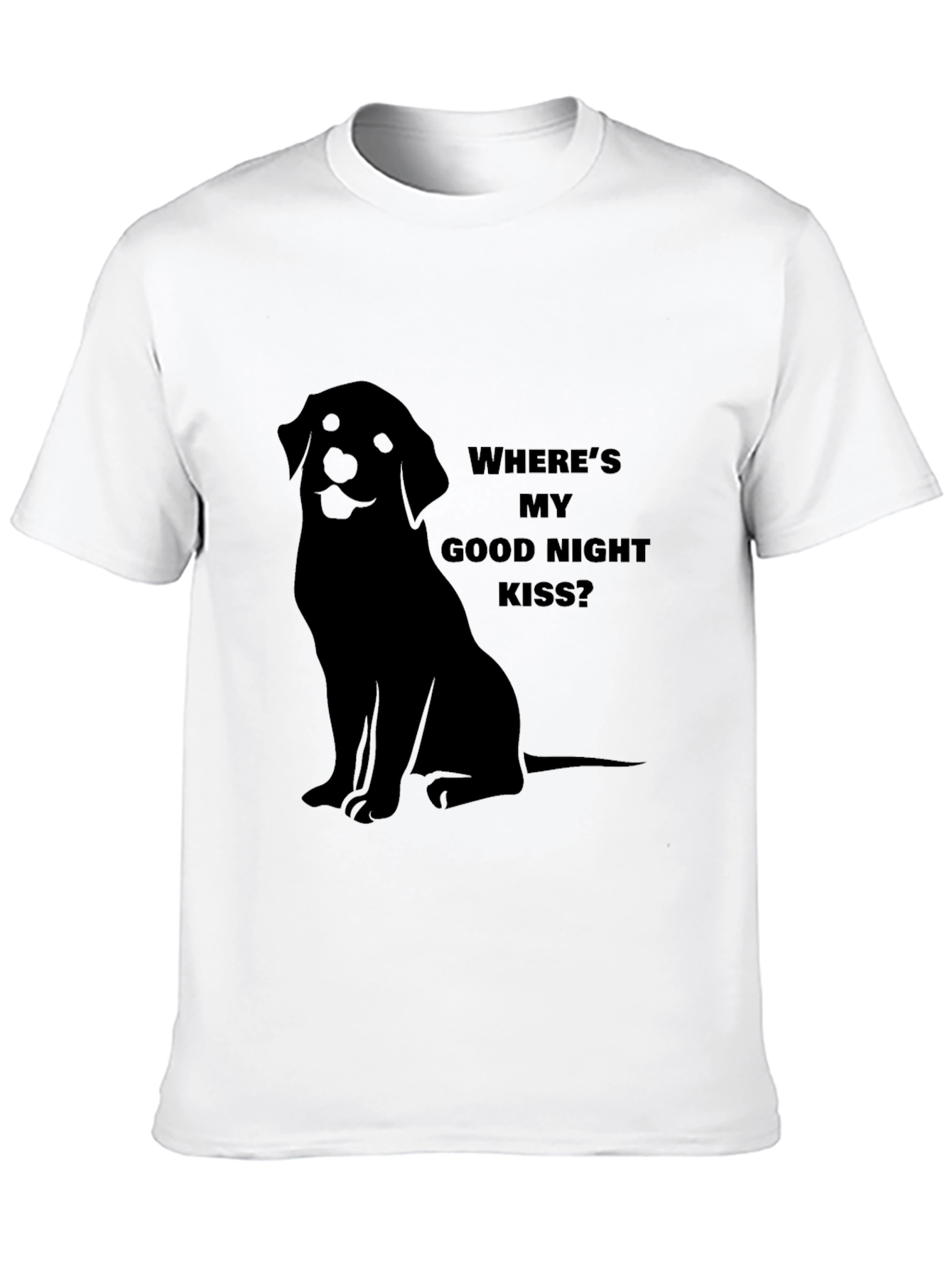 “Where’s My Good Night Kiss?” T-Shirt – Cute Dog Lover Tee