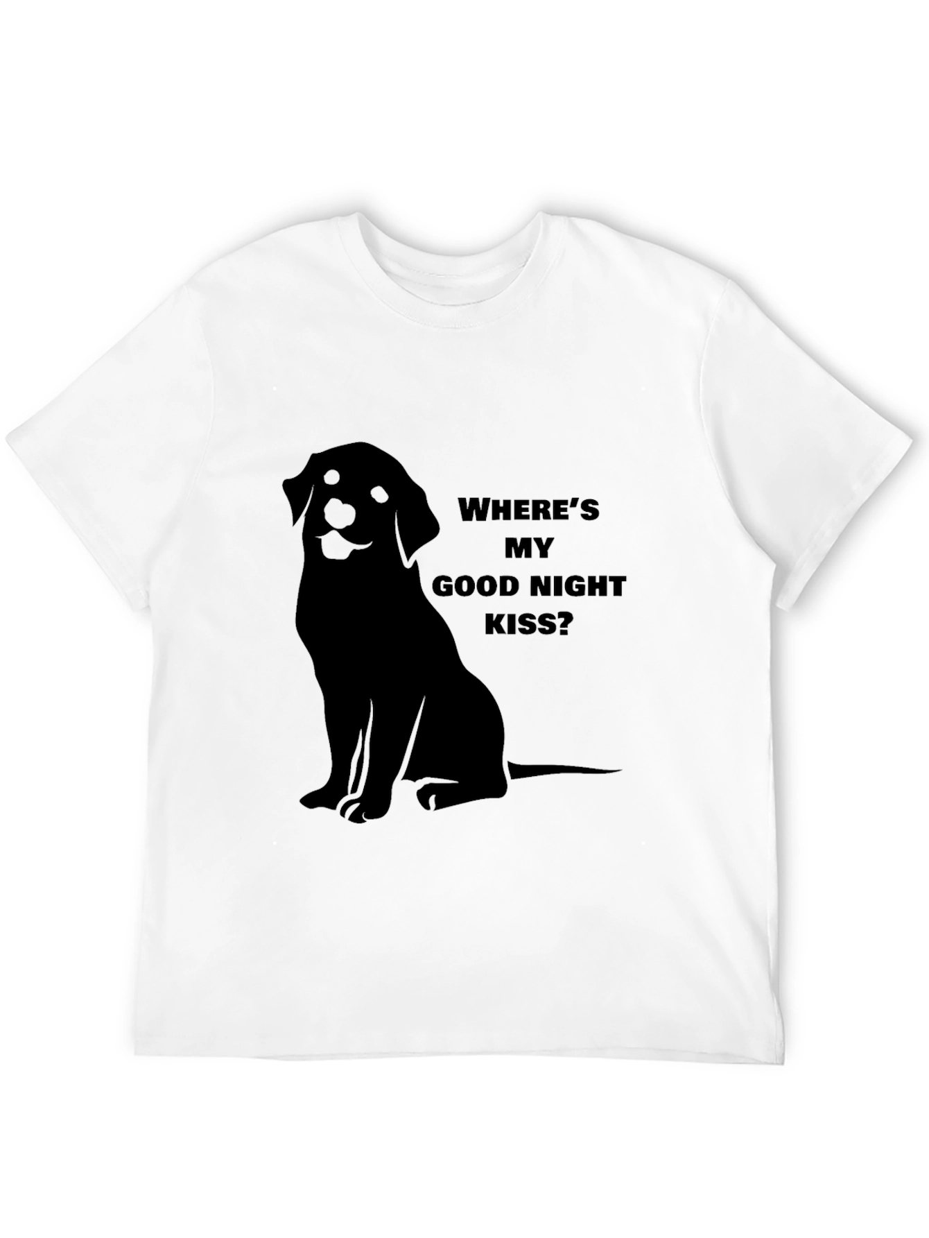 “Where’s My Good Night Kiss?” T-Shirt – Cute Dog Lover Tee