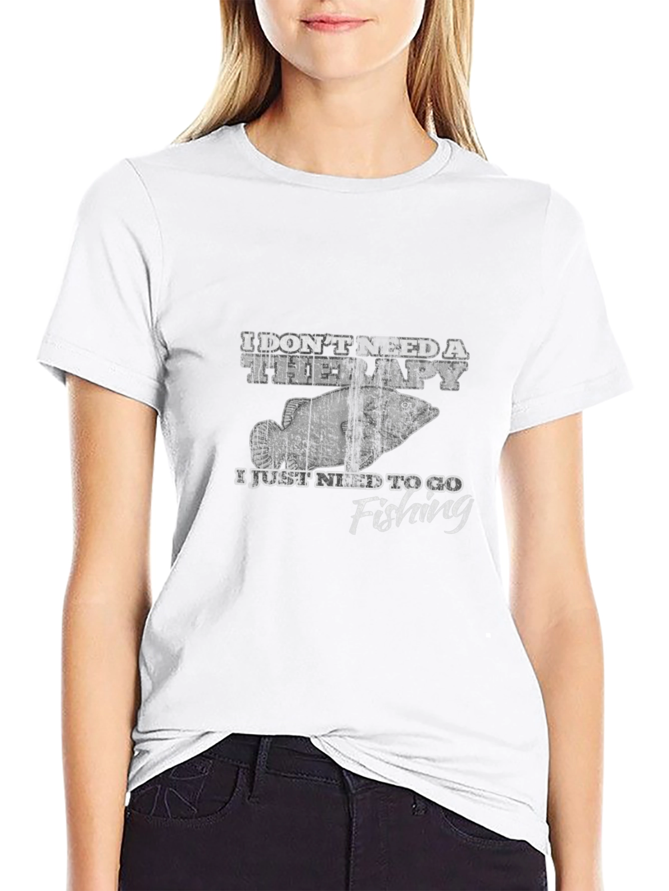 Fishing Therapy Black Graphic Tee