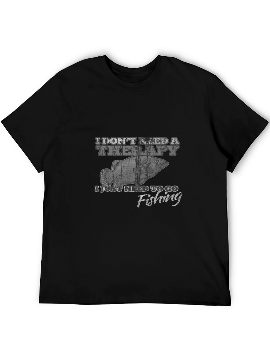 Fishing Therapy Black Graphic Tee
