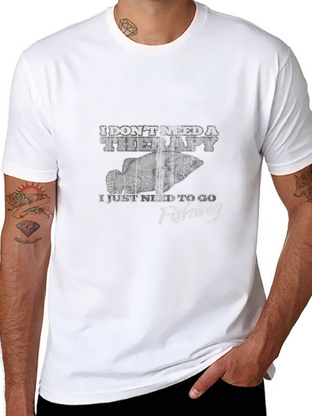 Fishing Therapy Black Graphic Tee