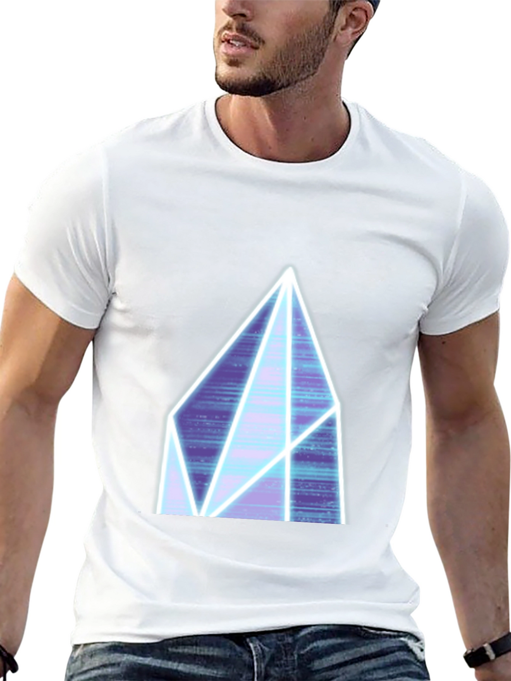 Neon Crystal Graphic Tee - Black Casual Shirt