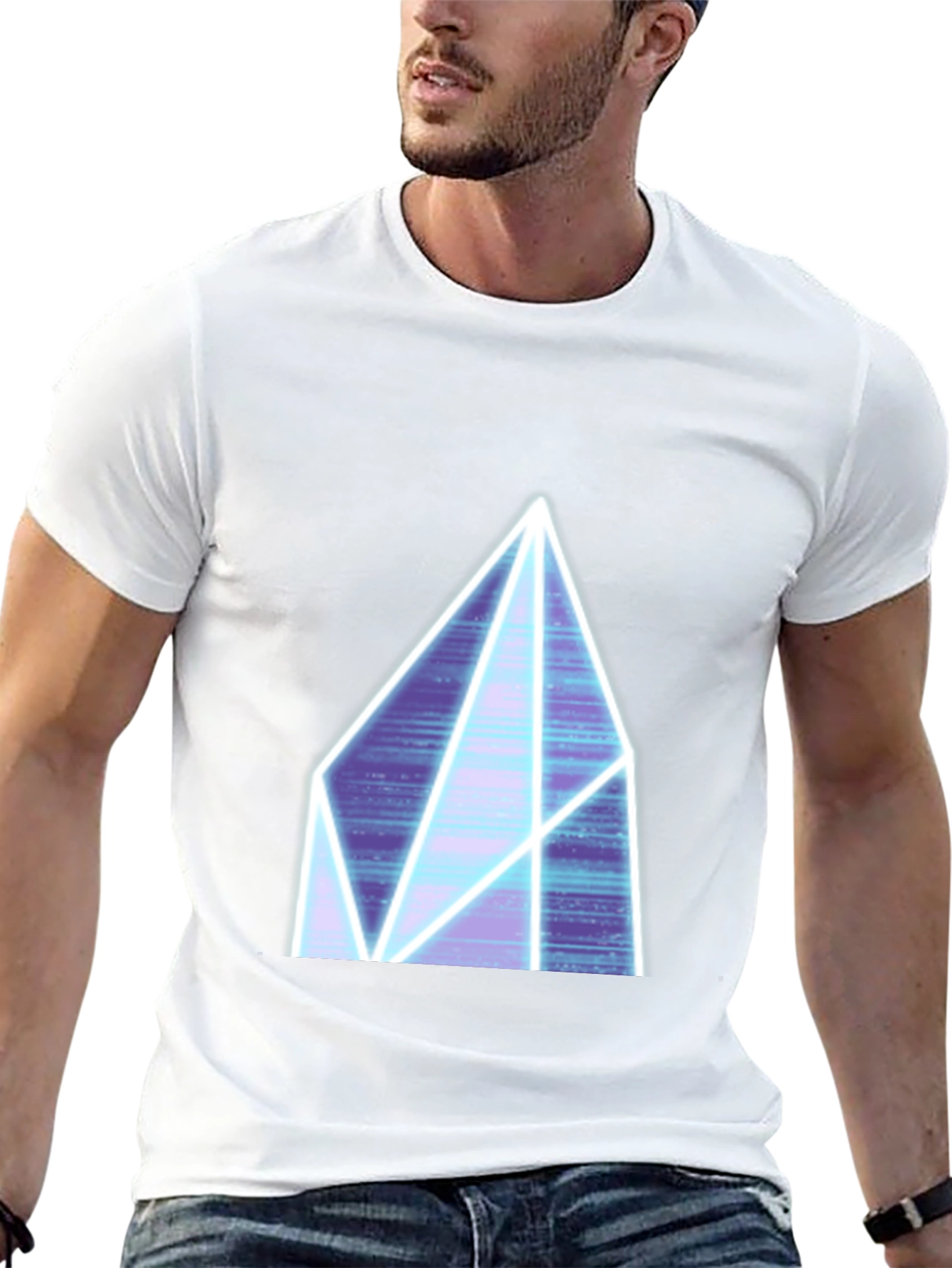 Neon Crystal Graphic Tee - Black Casual Shirt