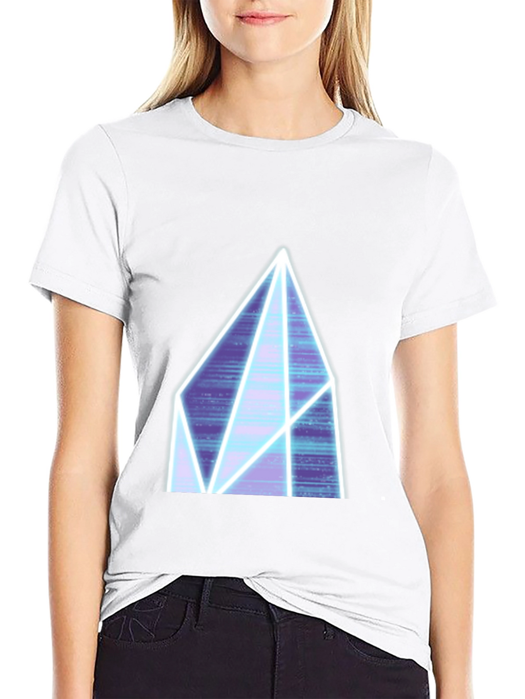 Neon Crystal Graphic Tee - Black Casual Shirt