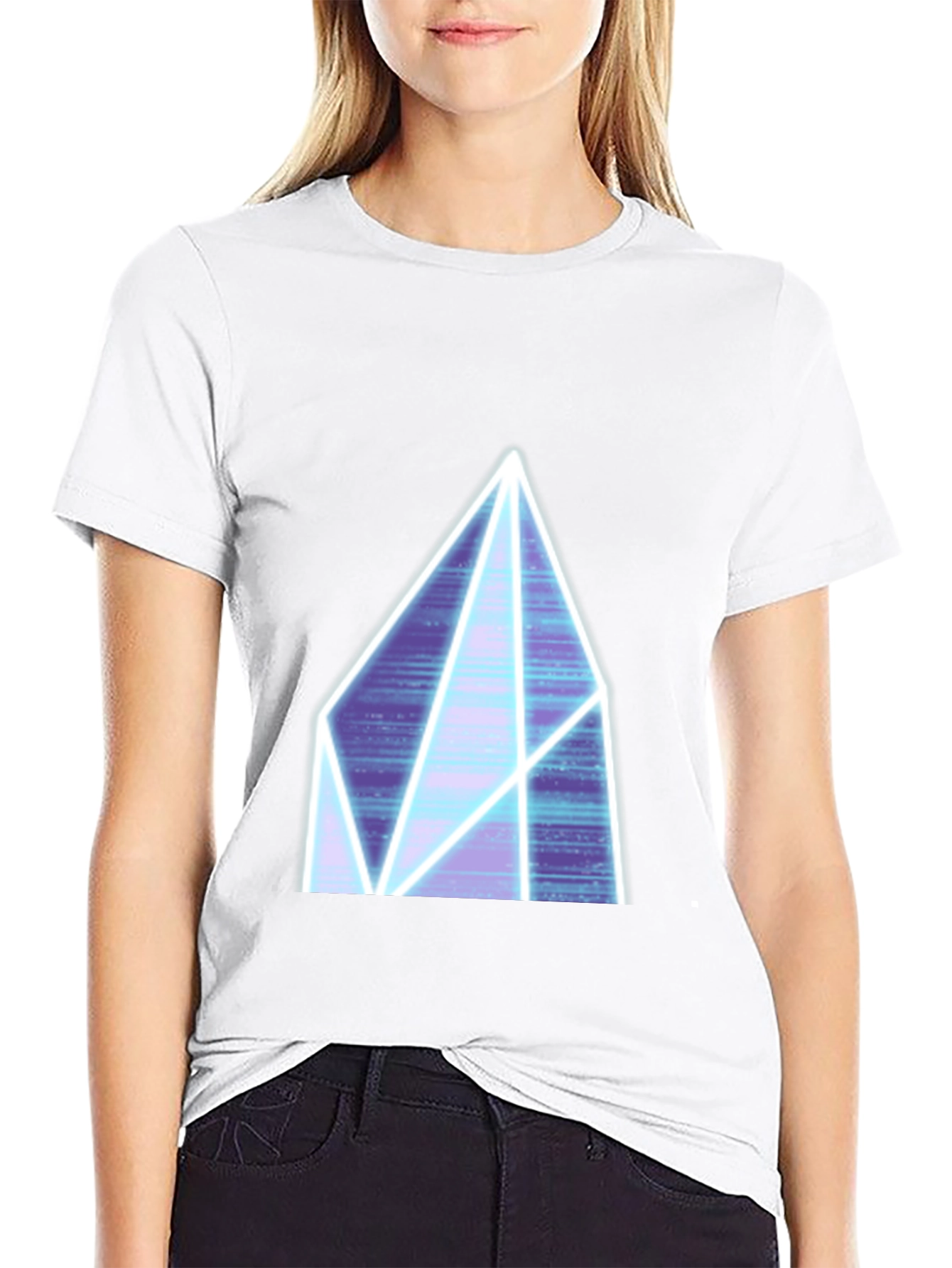 Neon Crystal Graphic Tee - Black Casual Shirt