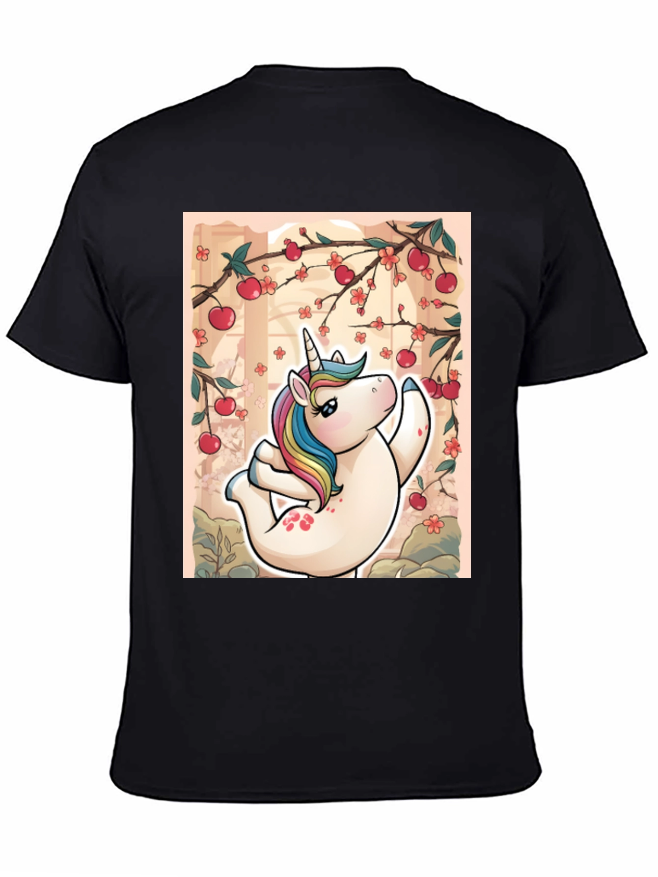 Unicorn Yoga T-Shirt - Relaxed Fit Black Tee