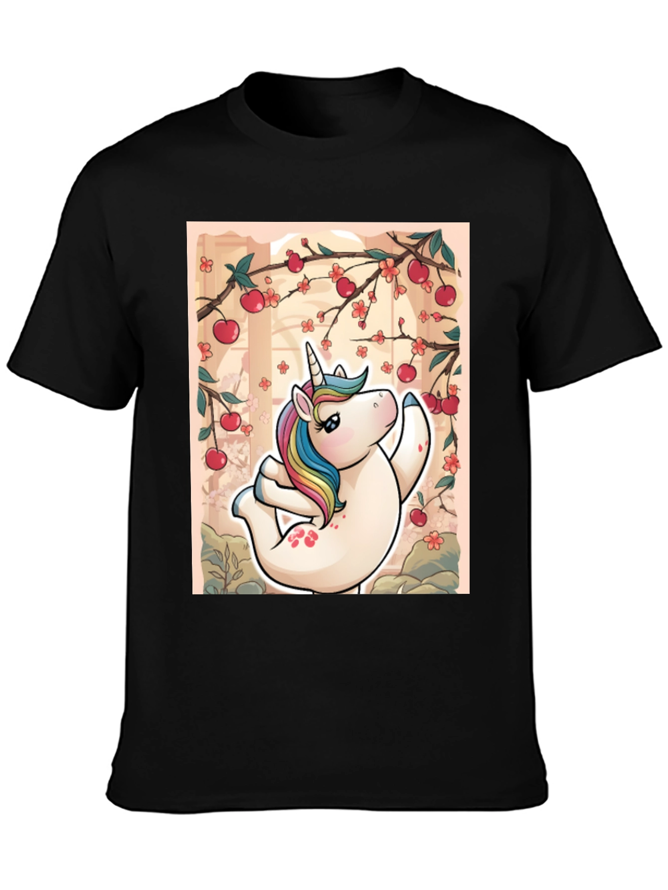 Unicorn Yoga T-Shirt - Relaxed Fit Black Tee