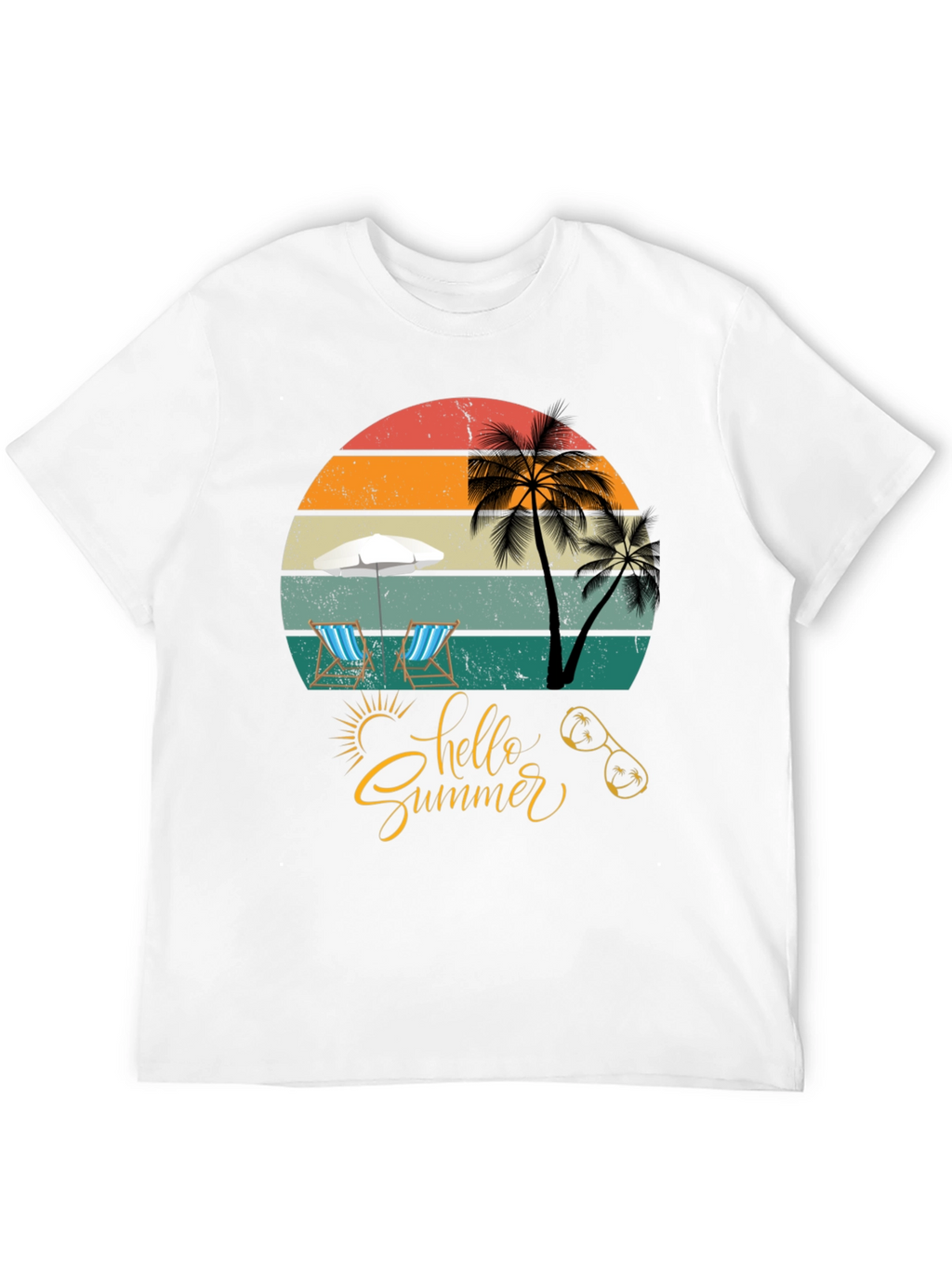 Hello Summer Black T-Shirt Vacation Ready