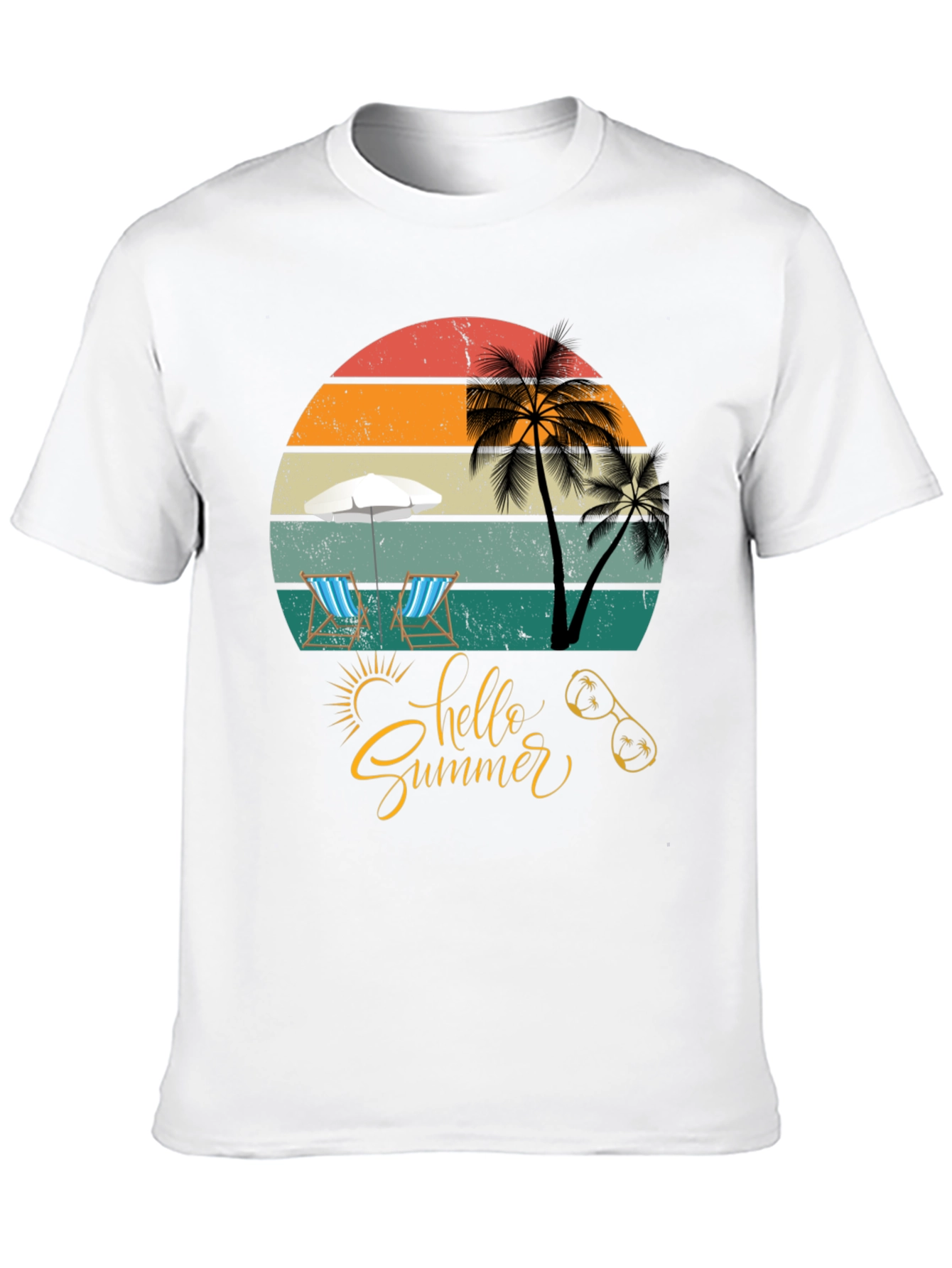 Hello Summer Black T-Shirt Vacation Ready