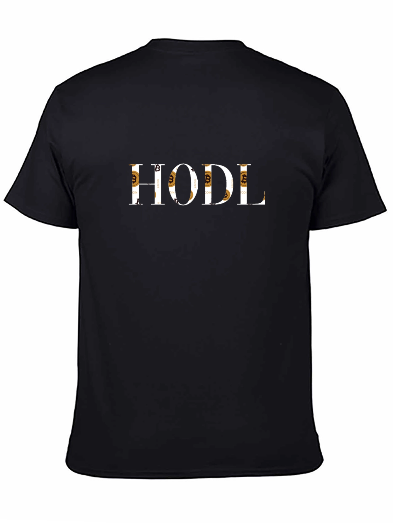 HODL Bitcoin Pattern Black T-Shirt