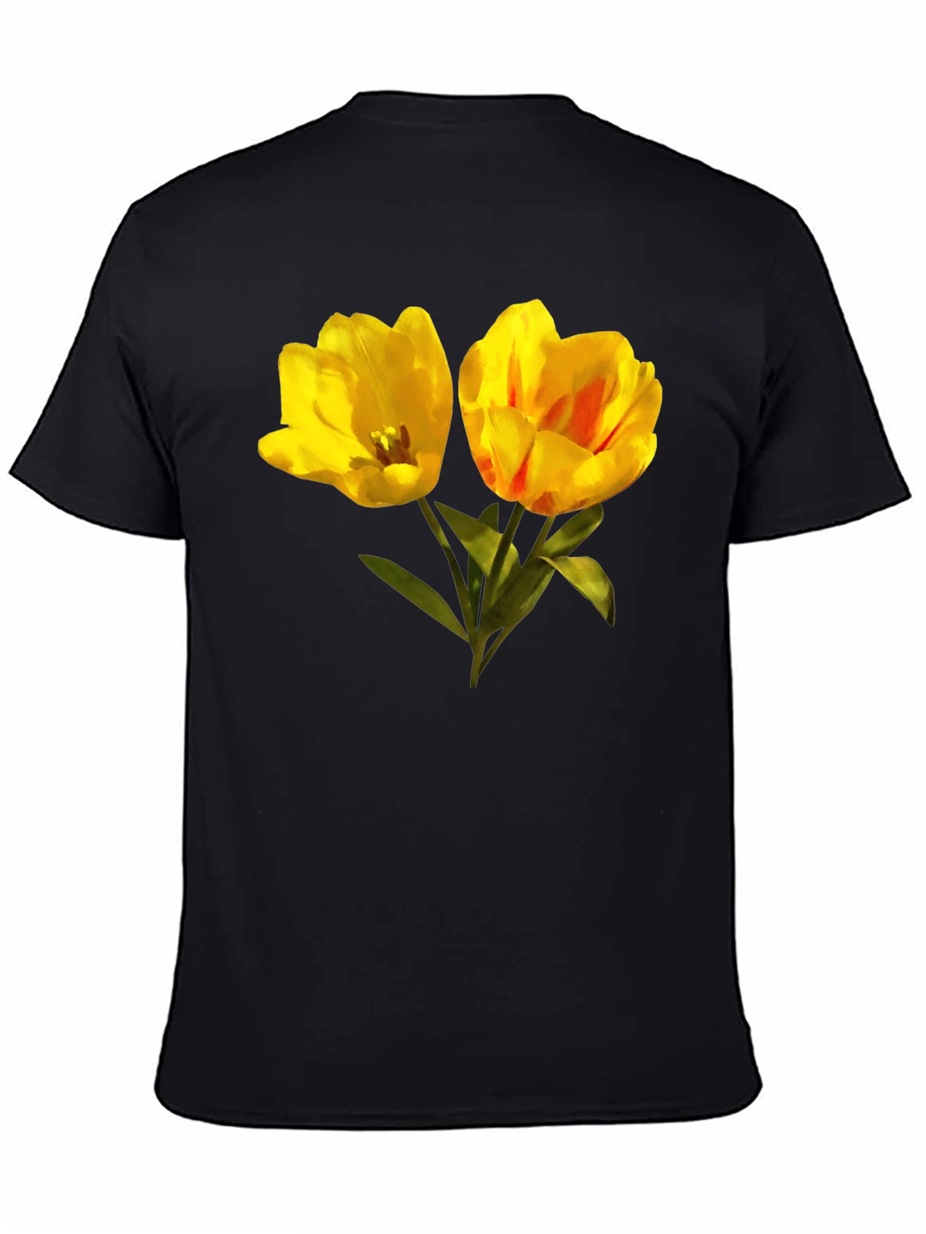 Floral Tulip Graphic Tee - Stylish Cotton Blend Shirt