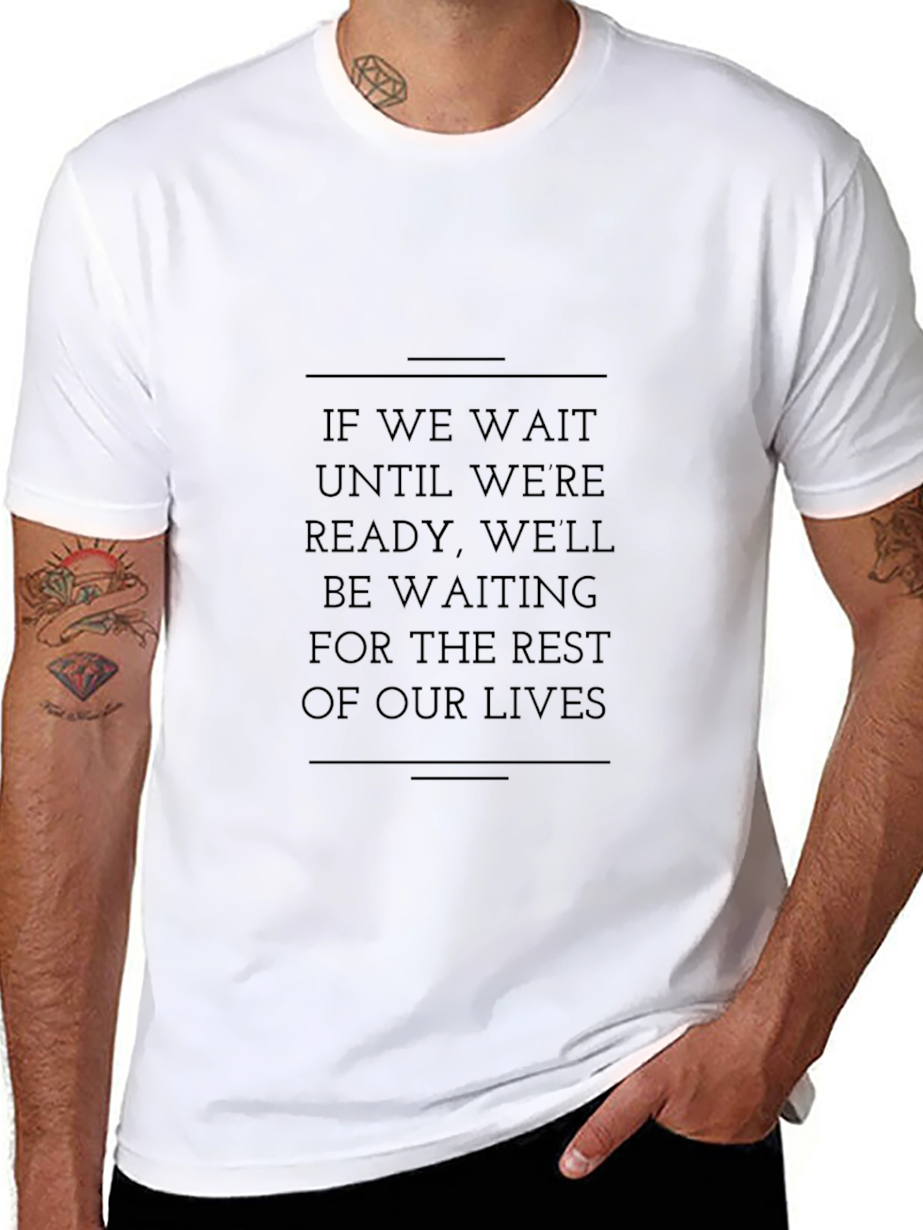 Inspirational Quote Graphic Tee - Black Cotton T-Shirt