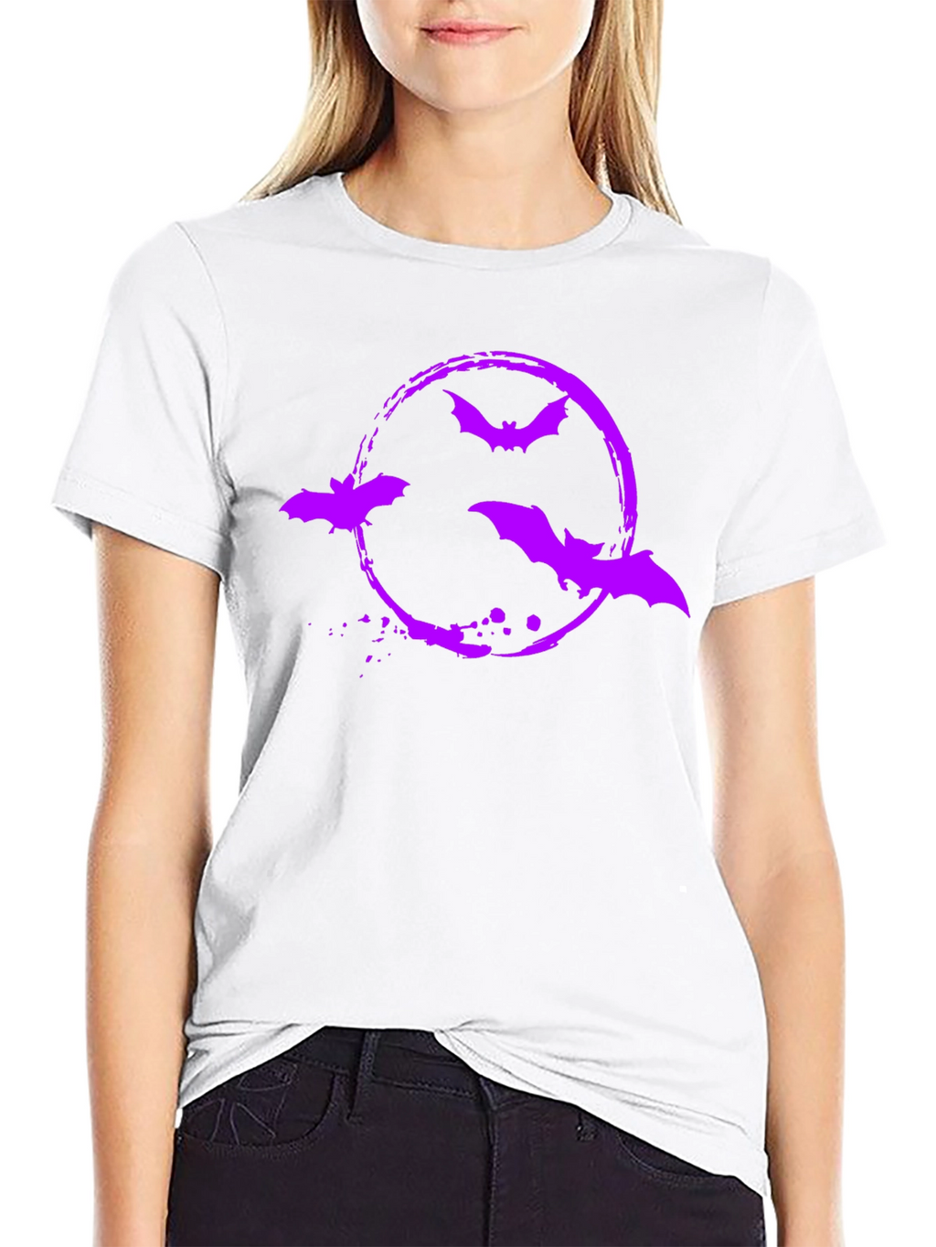 Bat Circle Graphic Tee - Halloween Shirt