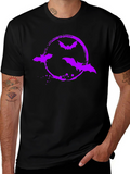 Bat Circle Graphic Tee - Halloween Shirt