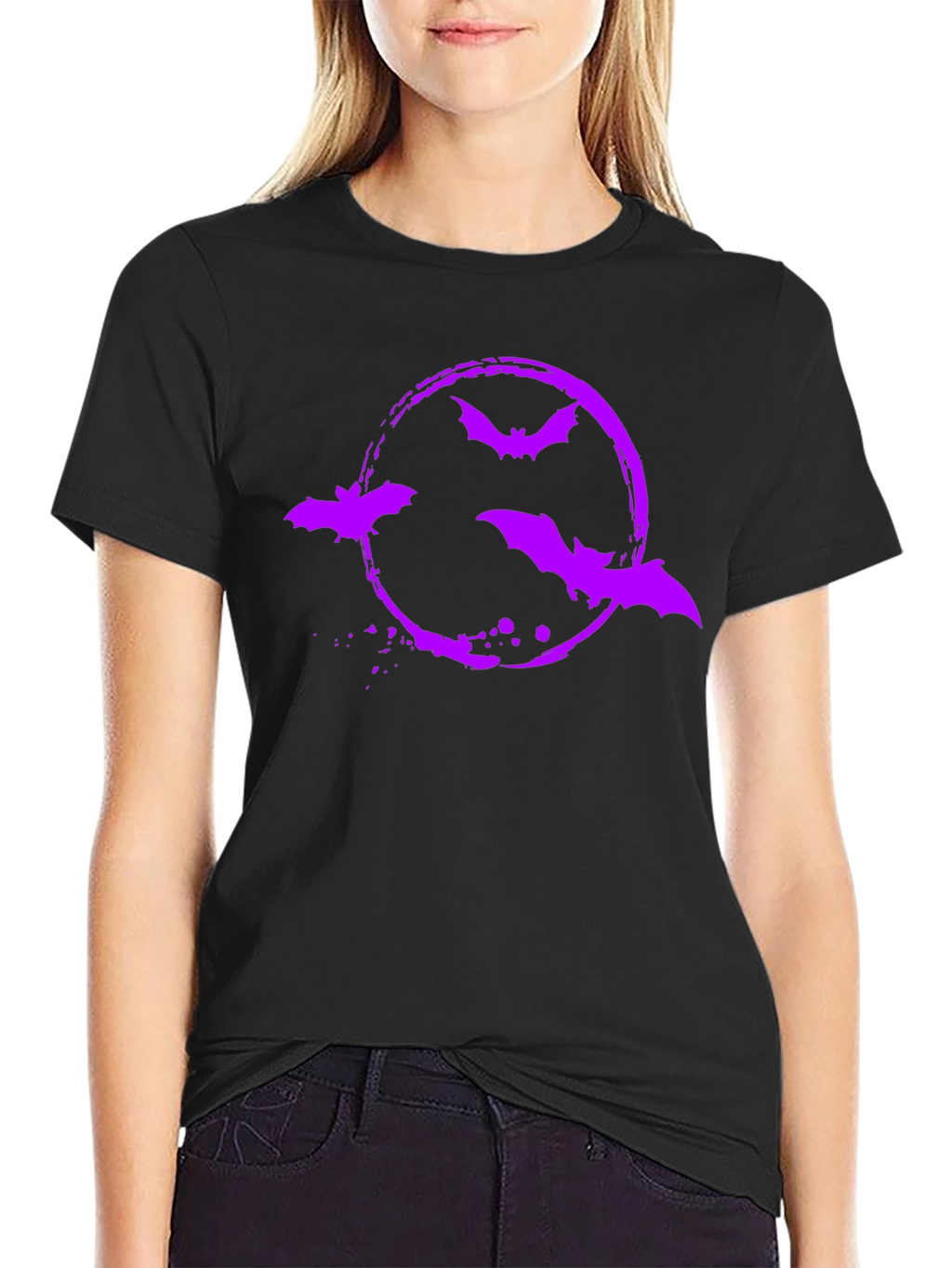 Bat Circle Graphic Tee - Halloween Shirt