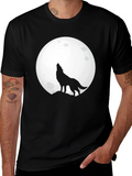 Wolf Moon T-Shirt - Black Cotton Graphic Tee