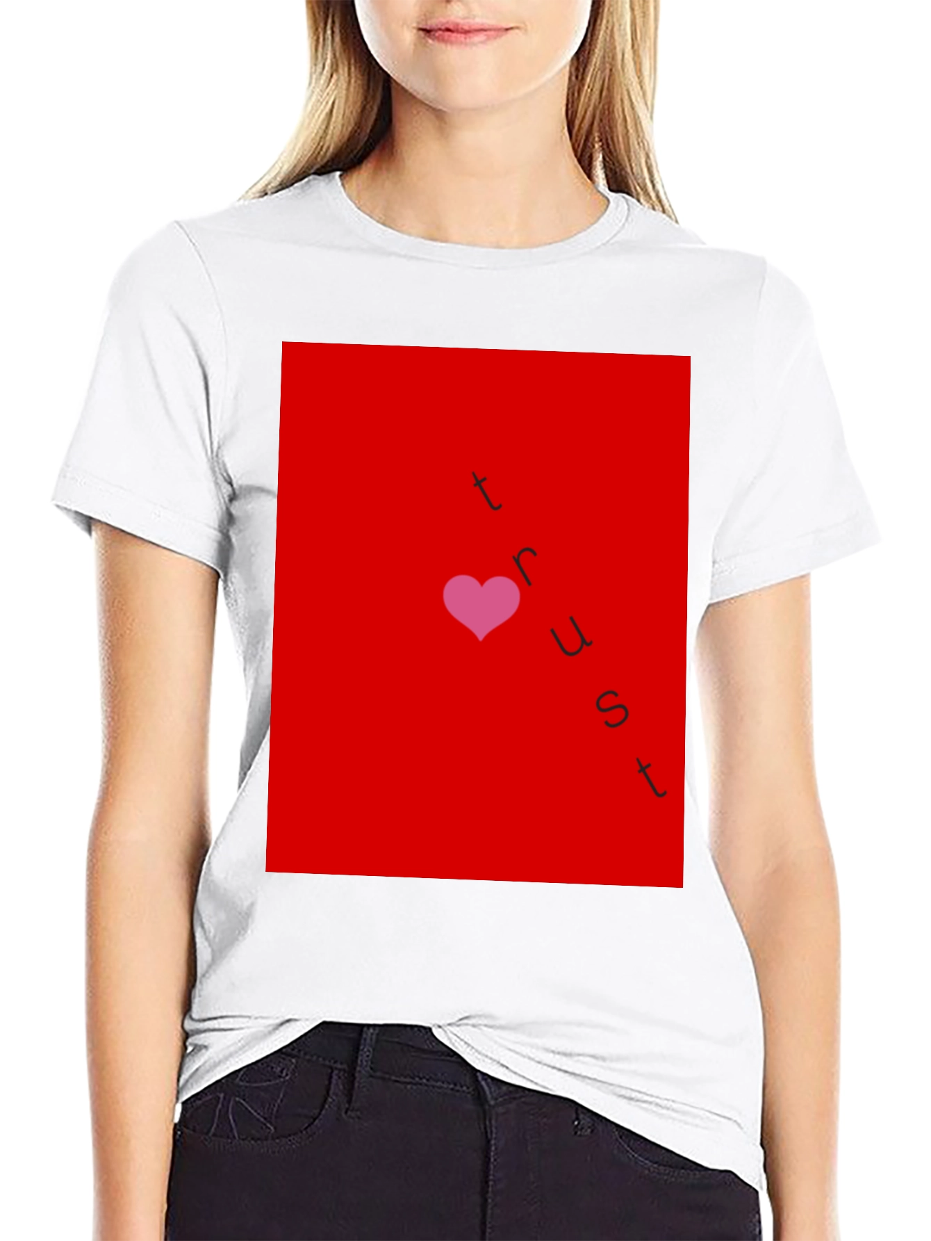 Trust Heart Graphic T-Shirt - Casual Black Tee