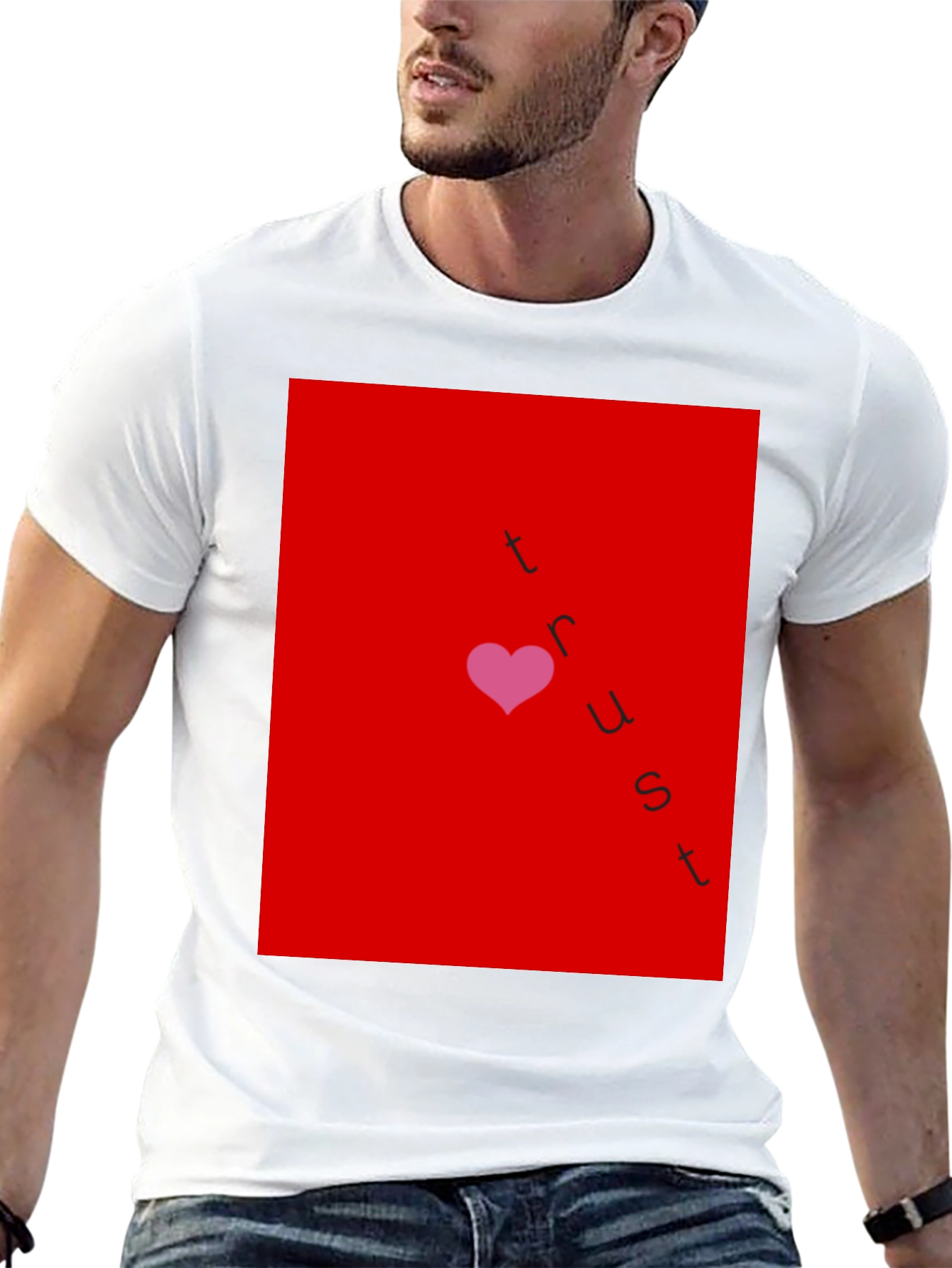 Trust Heart Graphic T-Shirt - Casual Black Tee