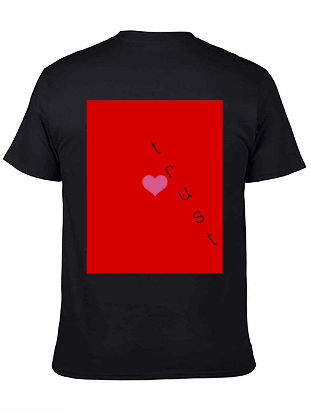 Trust Heart Graphic T-Shirt - Casual Black Tee