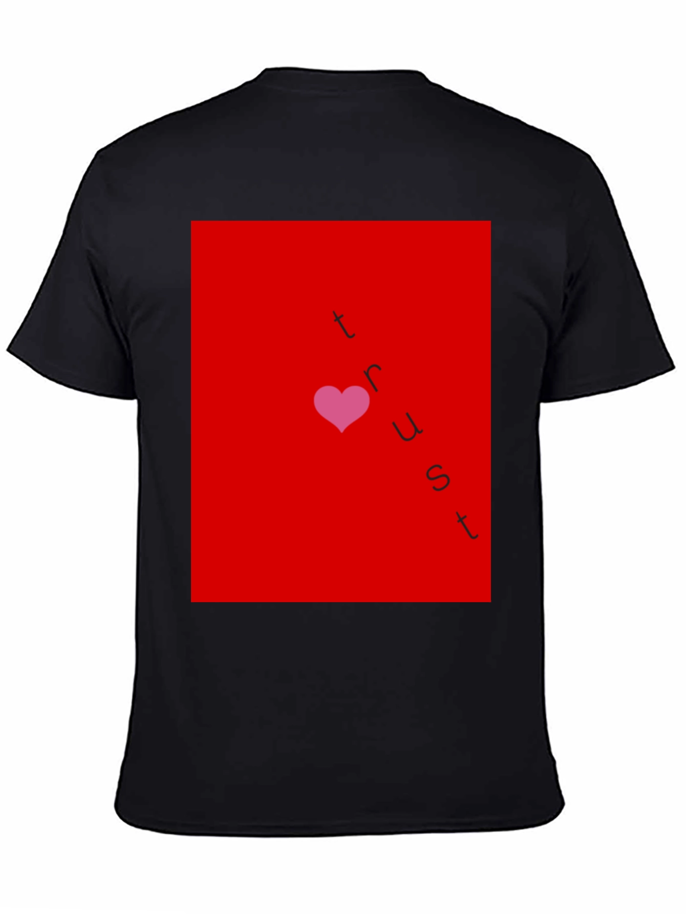 Trust Heart Graphic T-Shirt - Casual Black Tee