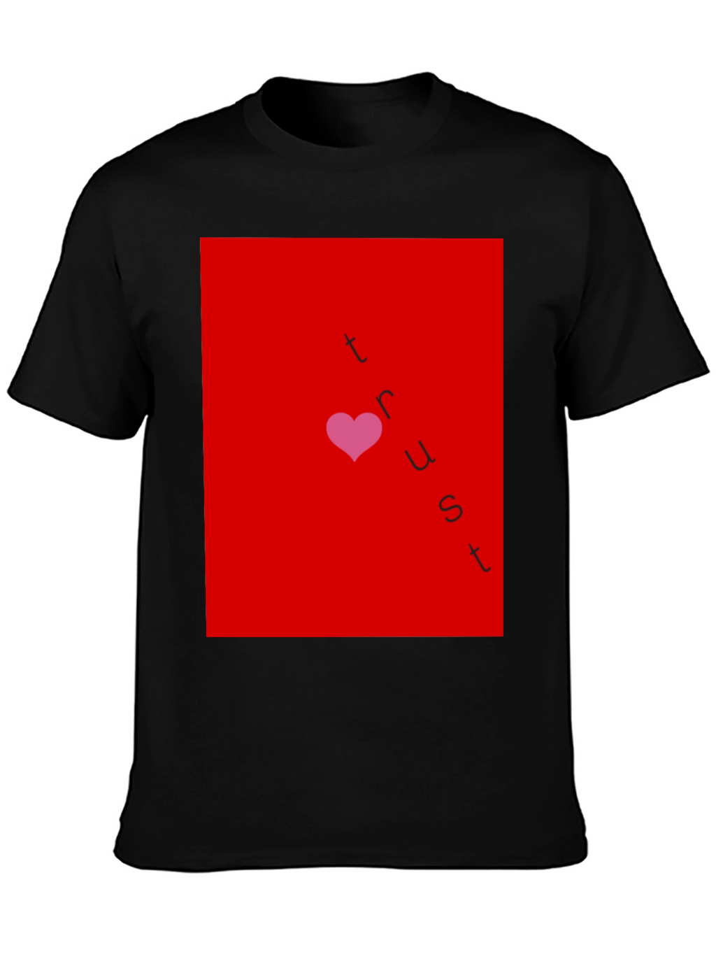 Trust Heart Graphic T-Shirt - Casual Black Tee