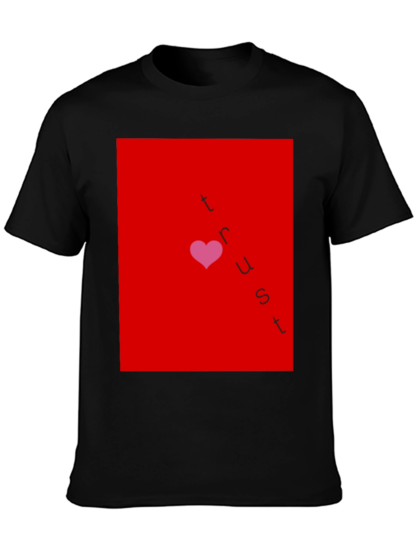 Trust Heart Graphic T-Shirt - Casual Black Tee
