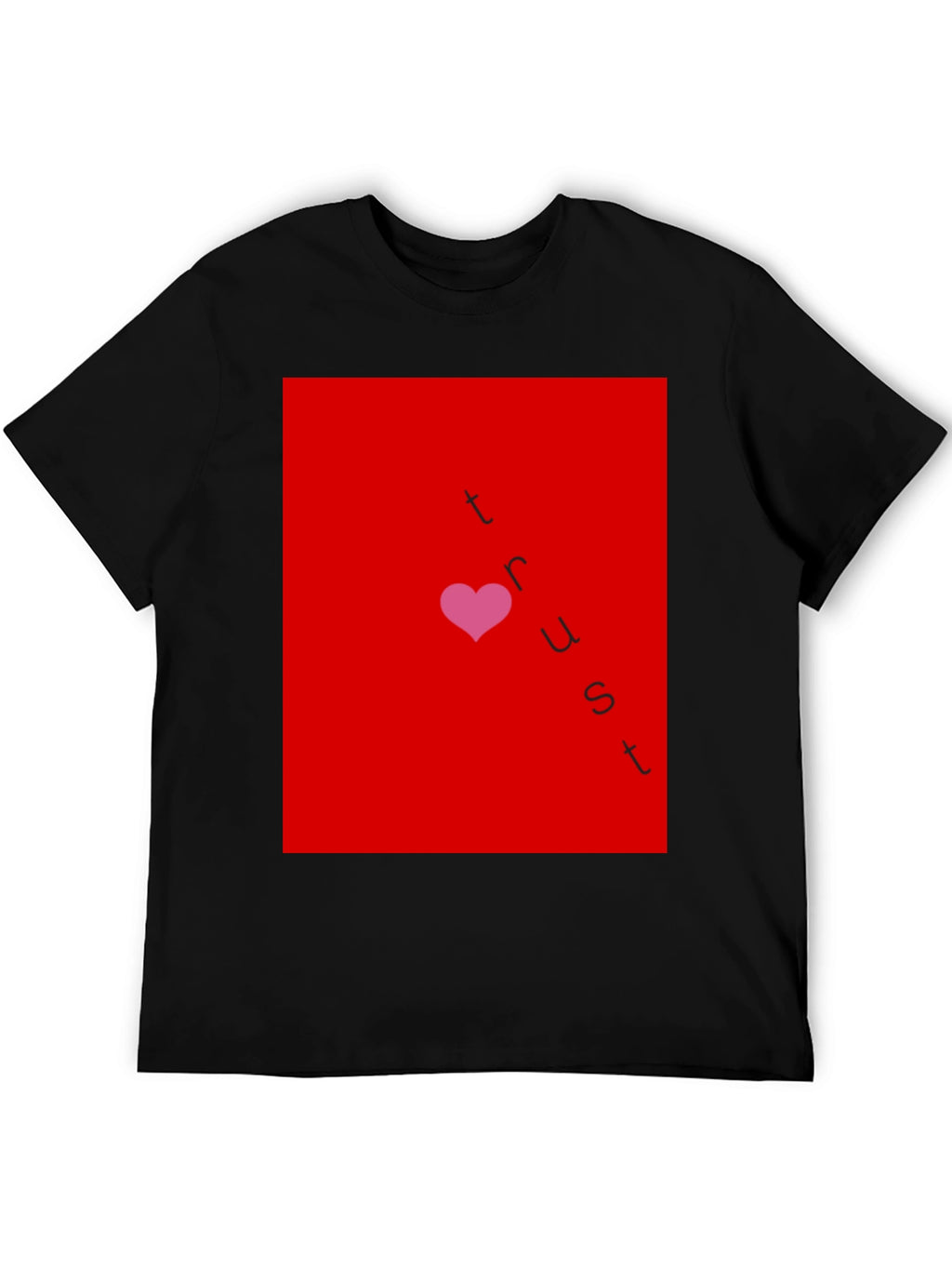 Trust Heart Graphic T-Shirt - Casual Black Tee