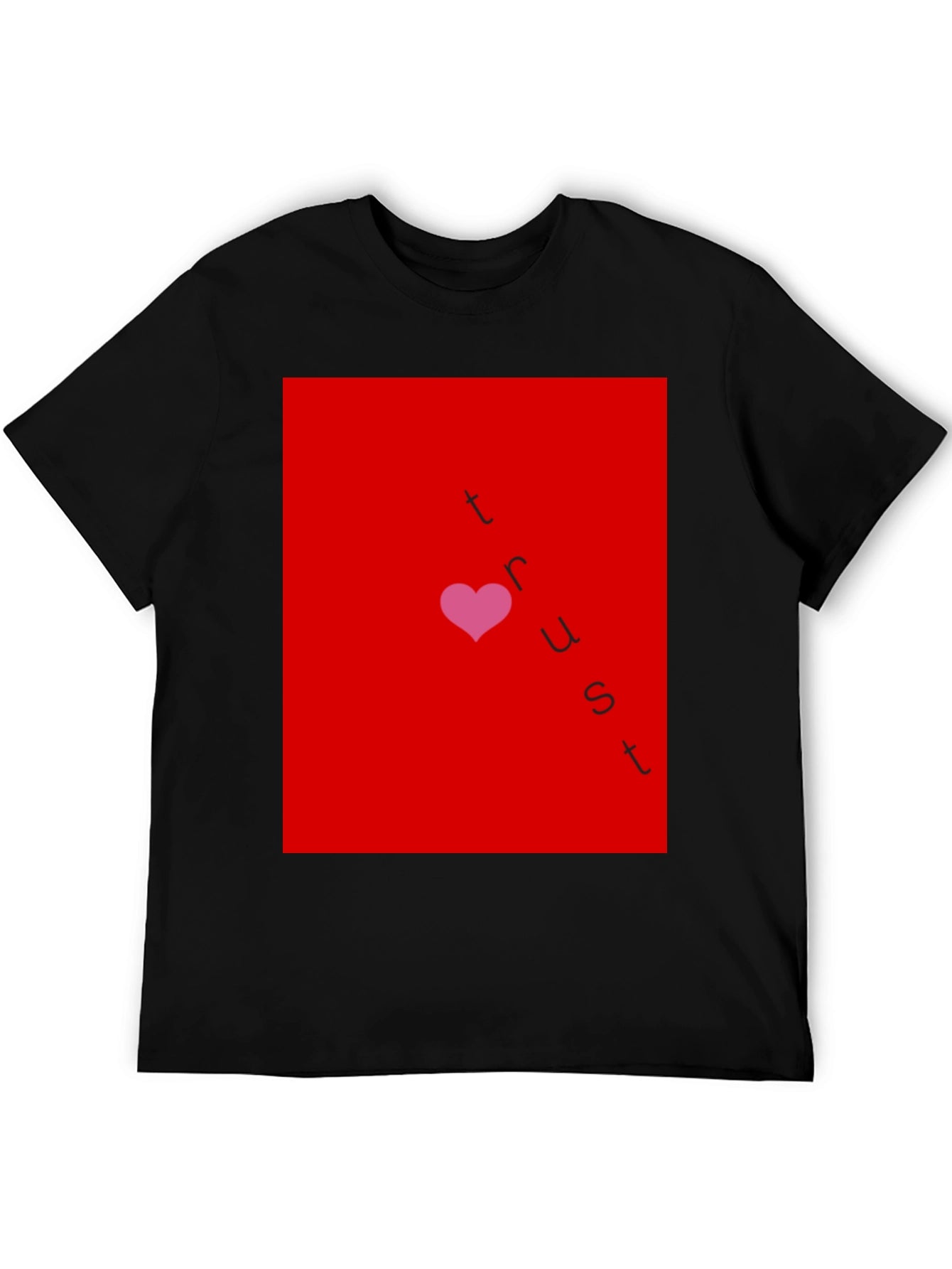 Trust Heart Graphic T-Shirt - Casual Black Tee