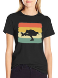 Retro Ice Skater Graphic Tee - Black