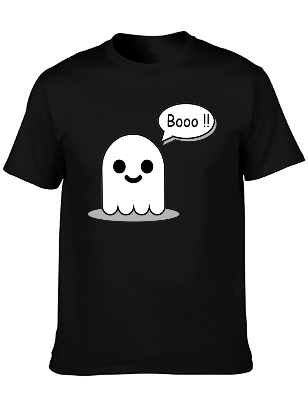 Boo! Funny Ghost Graphic Black T-Shirt