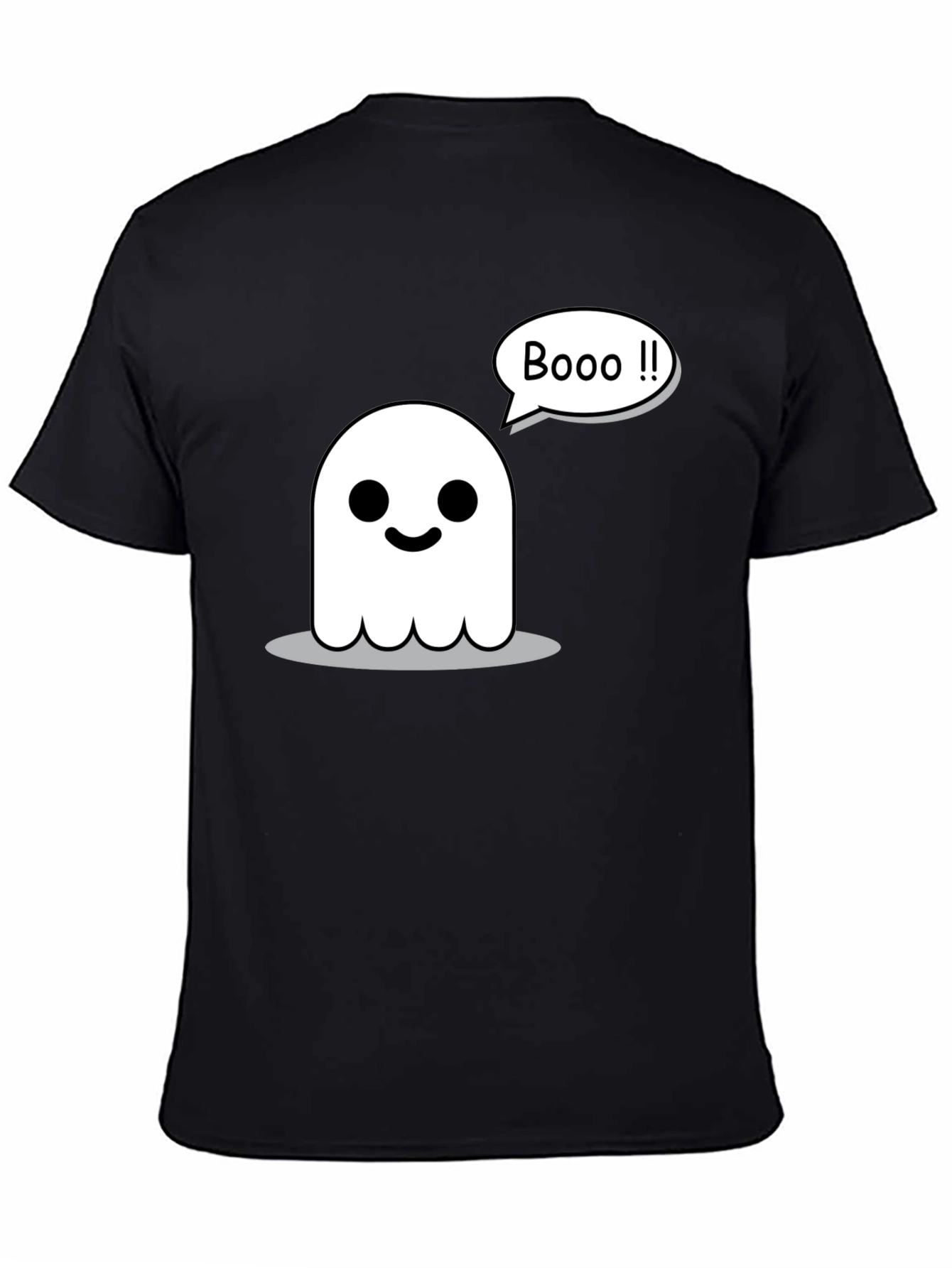 Boo! Funny Ghost Graphic Black T-Shirt