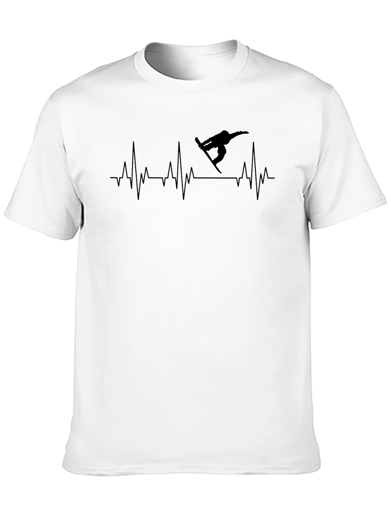 Snowboard Heartbeat Black T-Shirt