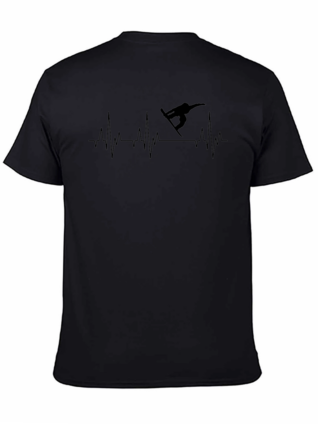 Snowboard Heartbeat Black T-Shirt