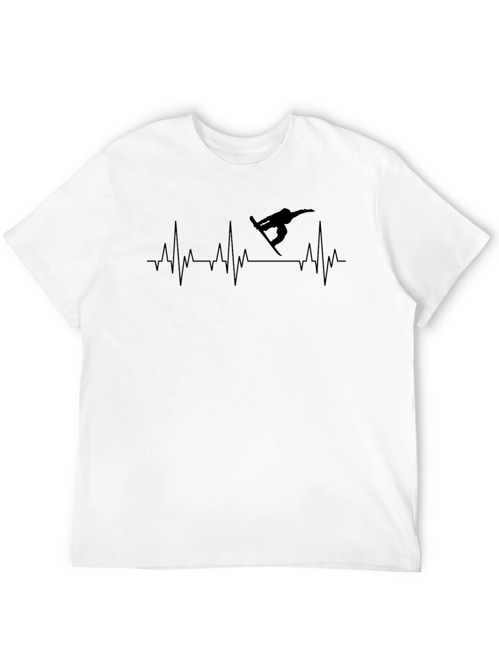 Snowboard Heartbeat Black T-Shirt