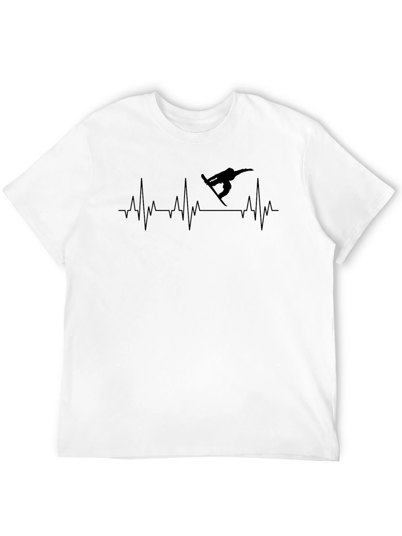 Snowboard Heartbeat Black T-Shirt
