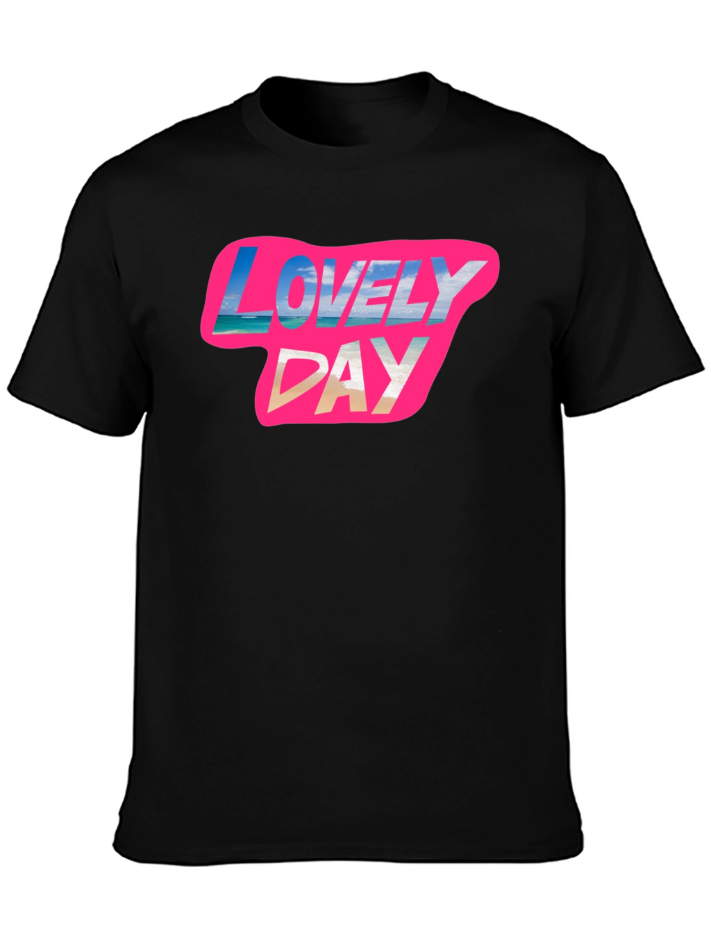 Lovely Day Graphic Tee - Soft Black Cotton T-Shirt