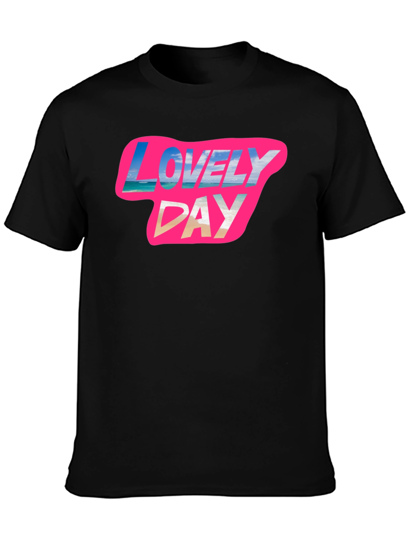 Lovely Day Graphic Tee - Soft Black Cotton T-Shirt