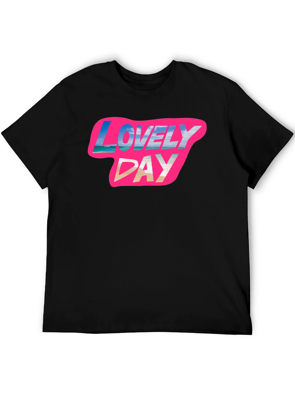Lovely Day Graphic Tee - Soft Black Cotton T-Shirt