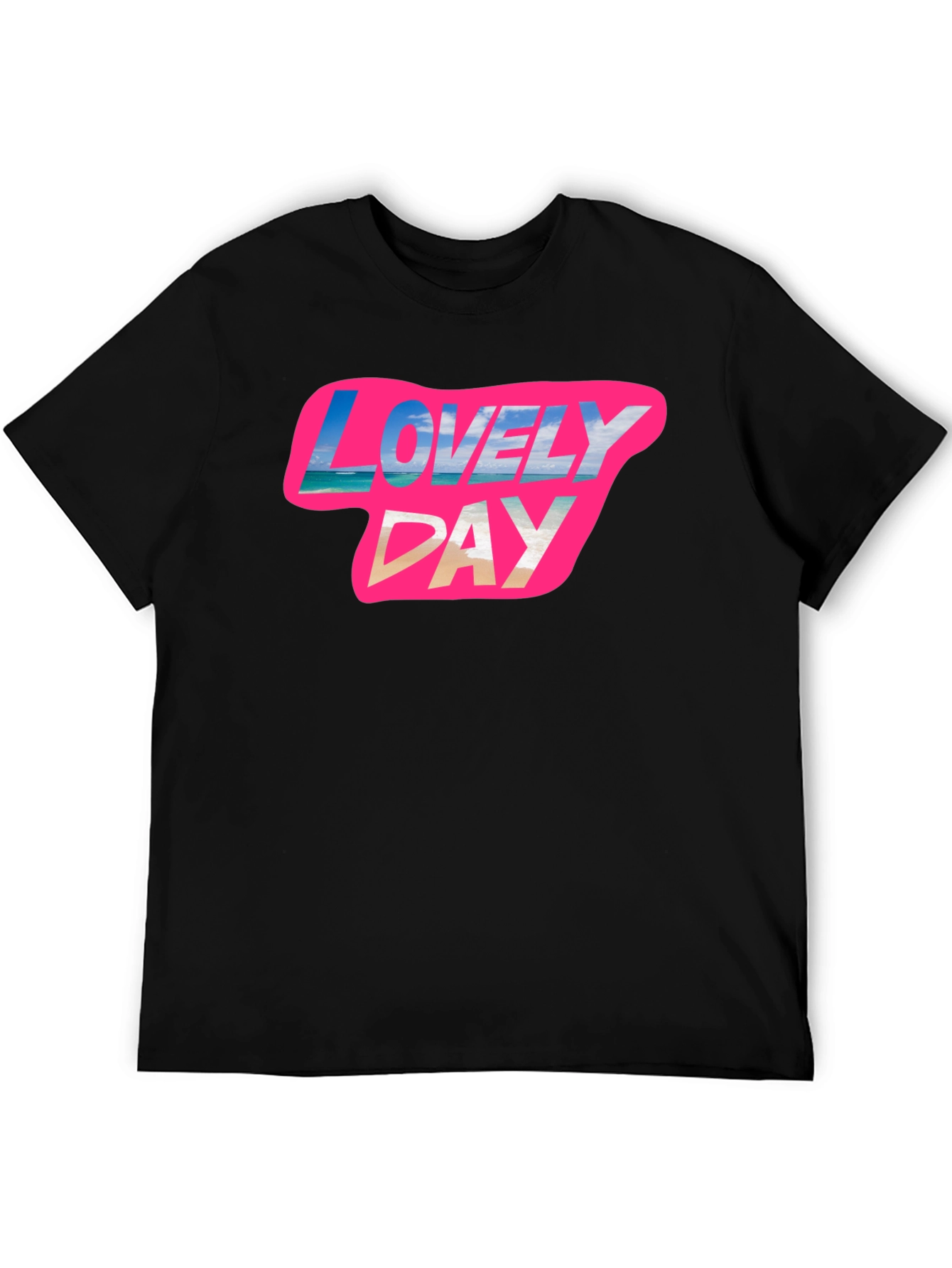 Lovely Day Graphic Tee - Soft Black Cotton T-Shirt